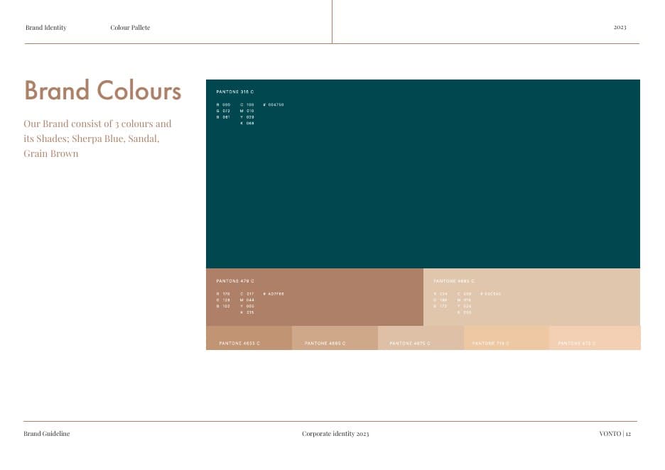 Vonto, brand book page 3