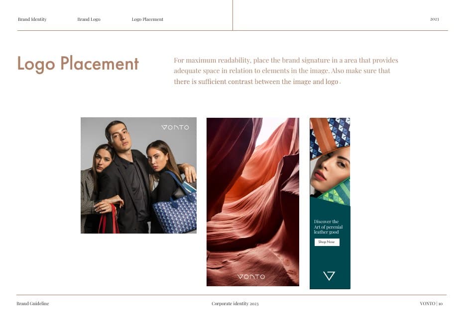 Vonto, brand book page 2